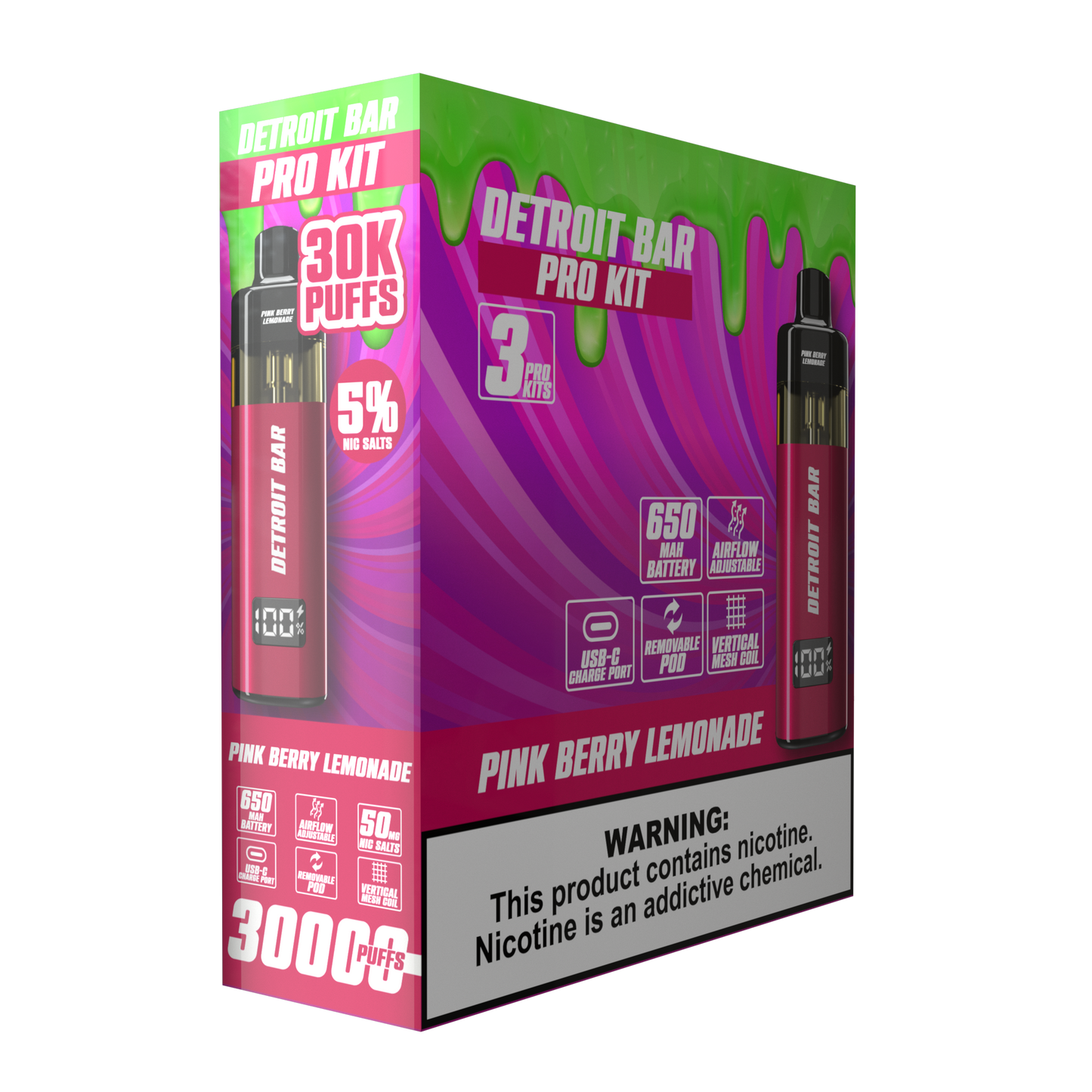 Pink Berry Lemonade - Detroit Bar Pro Kit 30K Puffs