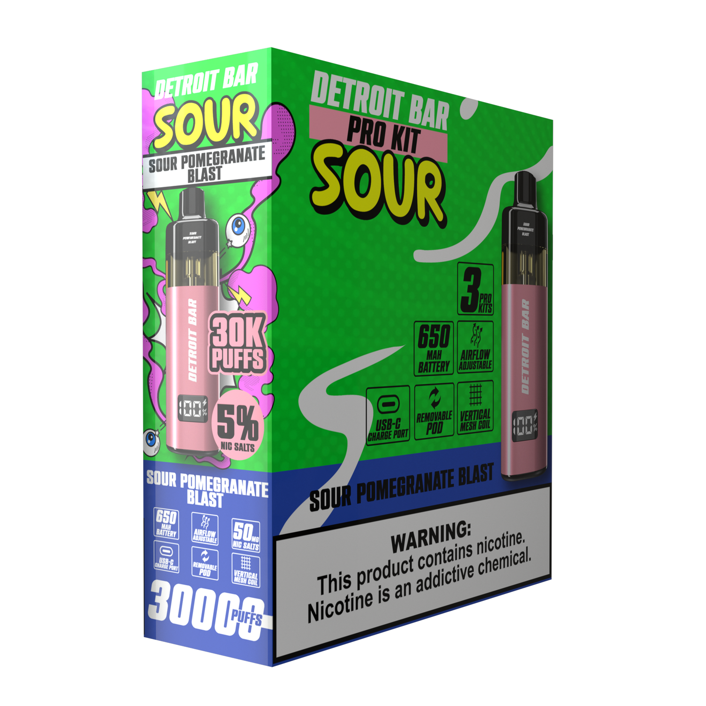 Sour Pomegranate Blast - Detroit Bar Pro Kit 30K Puffs