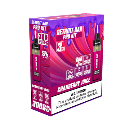 Cranberry Juice - Detroit Bar Pro Kit 30K Puffs