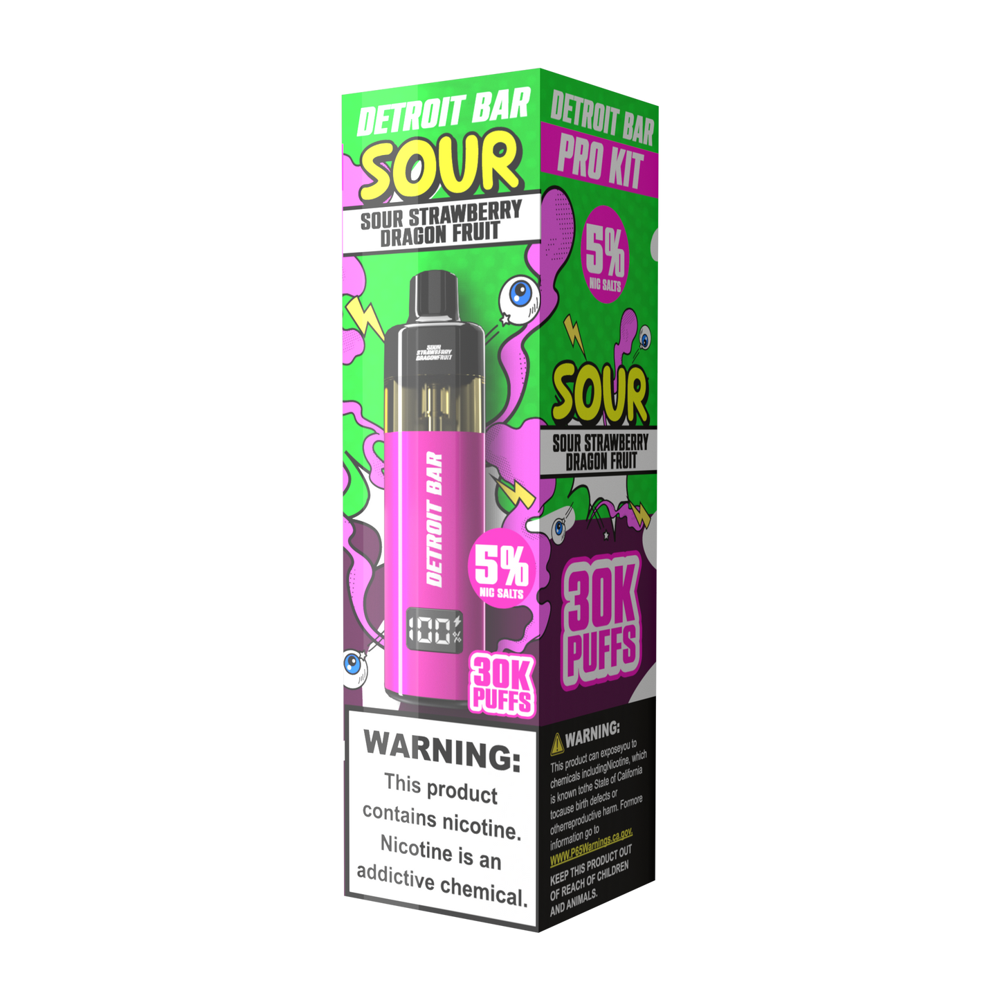 Sour Strawberry Dregonfruit - Detroit Bar Pro Kit 30K Puffs