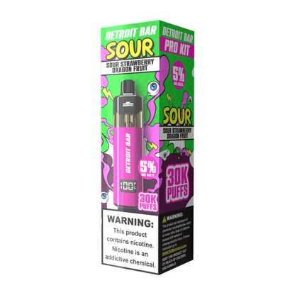 Sour Strawberry Dregonfruit - Detroit Bar Pro Kit 30K Puffs