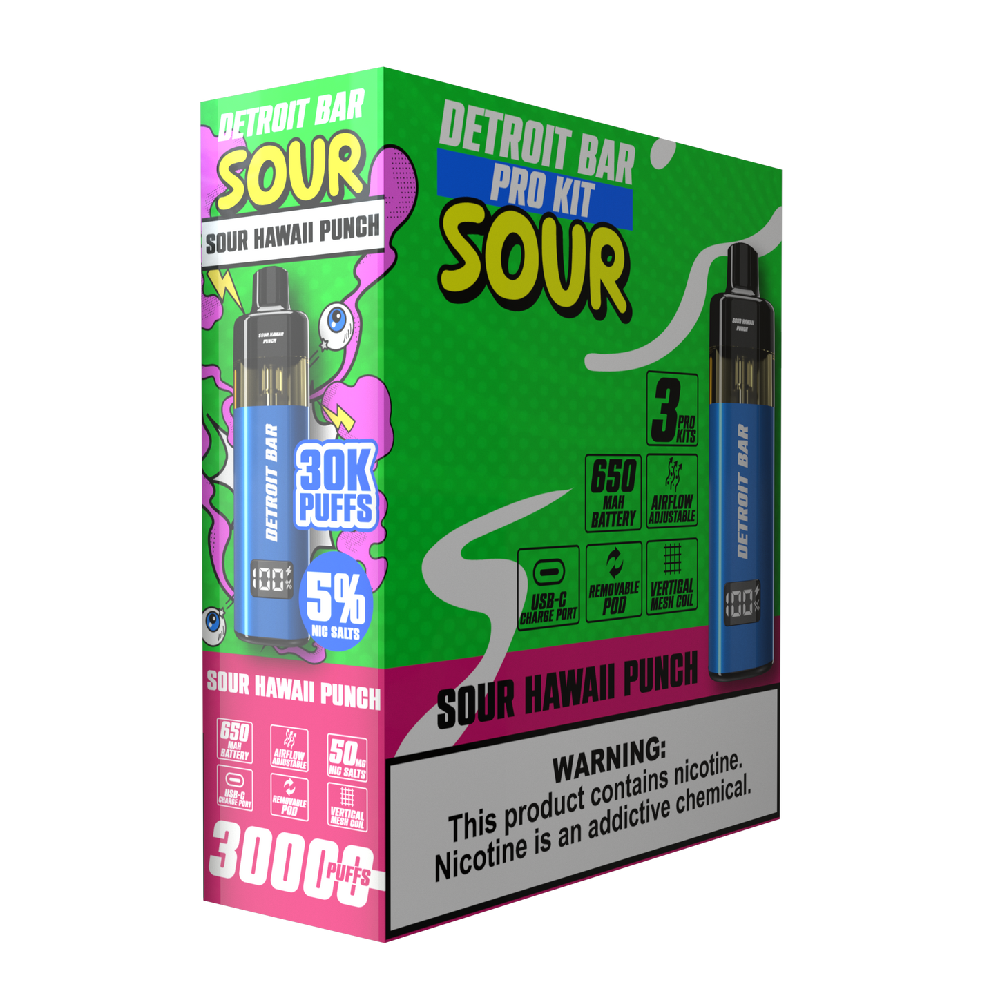 Sour Hawaii Punch - Detroit Bar Pro Kit 30K Puffs